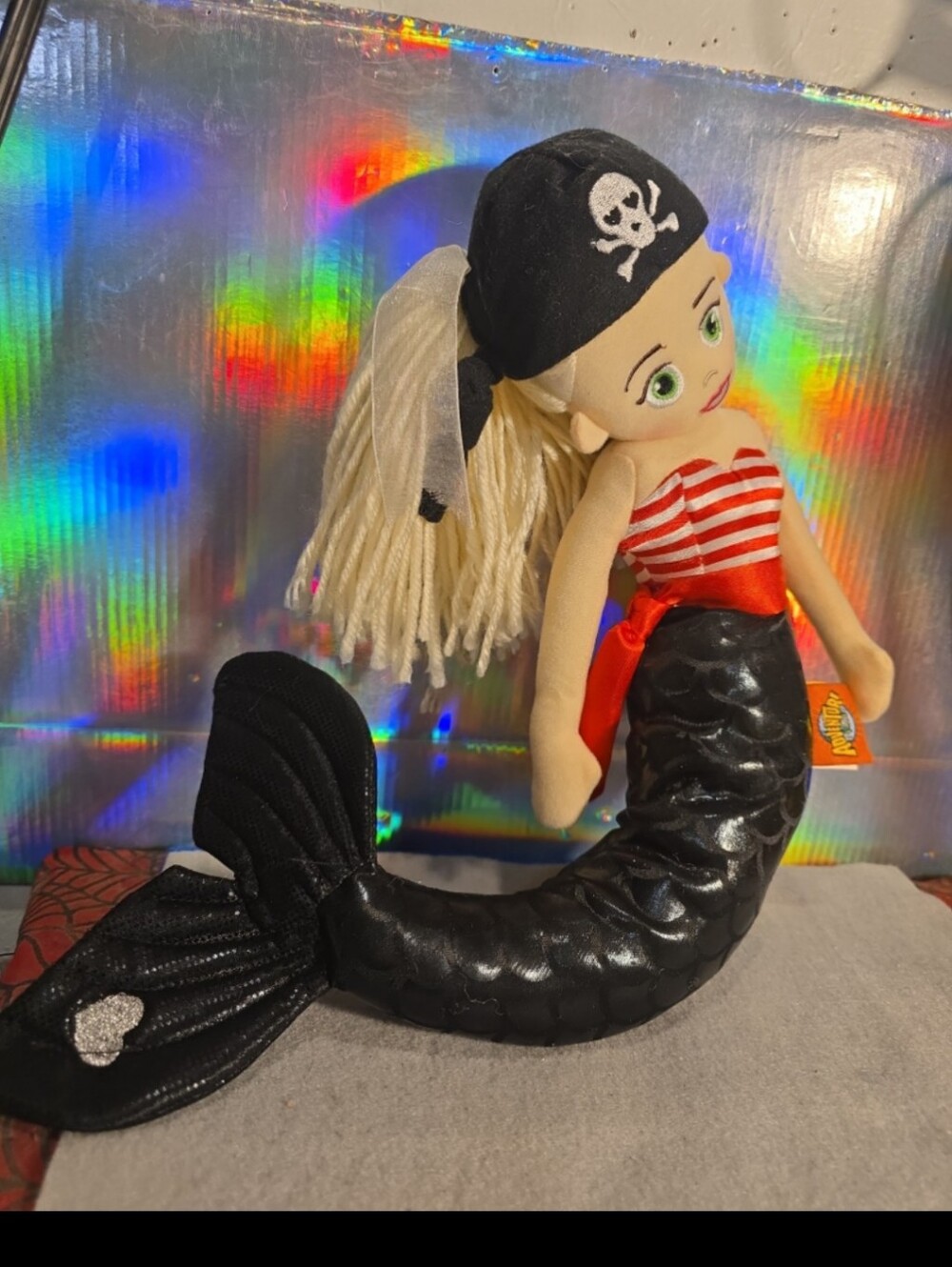 062526 Pirate Mermaid Plush Stuffed Blonde Doll W/Yarn Hair 17" Adventure Planet